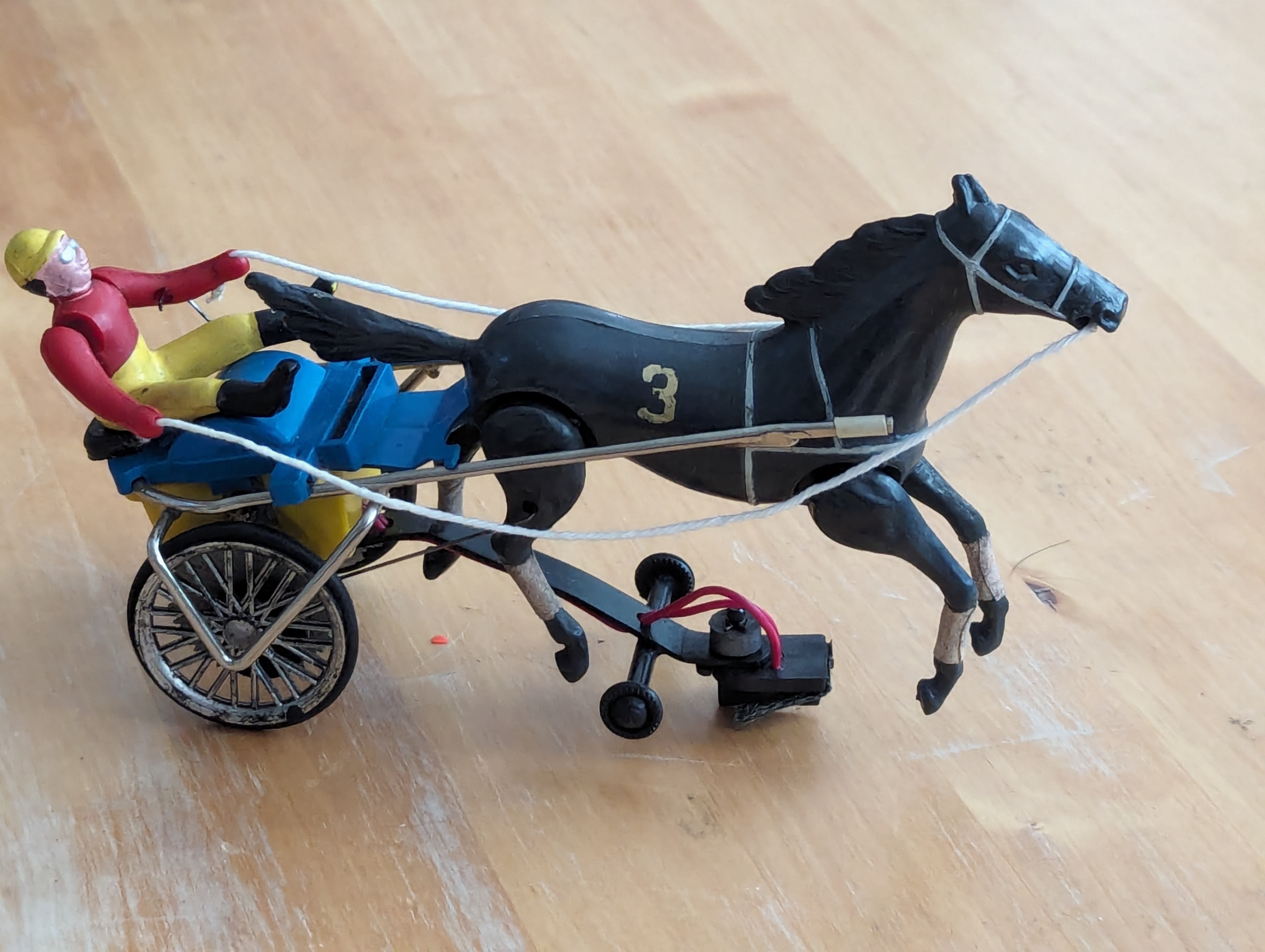 Sulky  Charrette  Derby-Rama - Blue with yellow conductor
